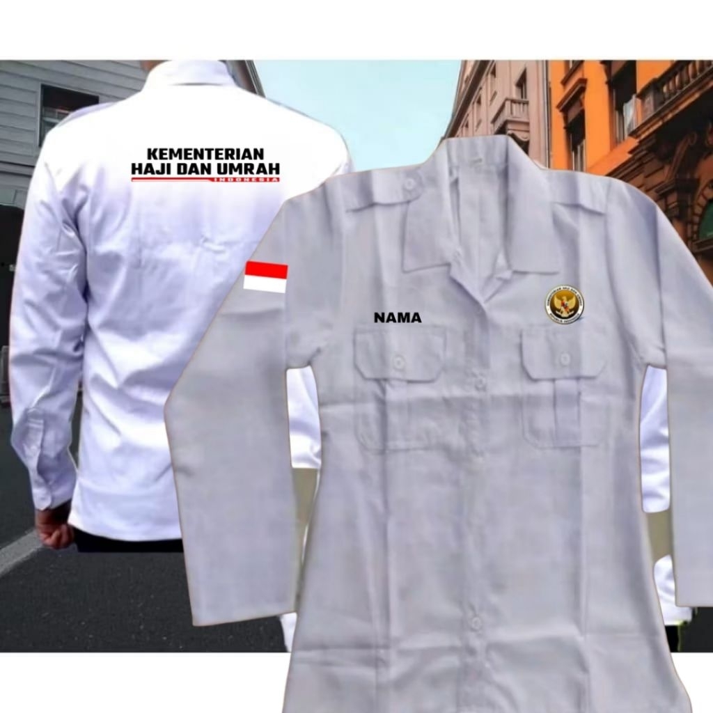 khusus wanita terbaru full bordir kemeja KEMENTERIAN haji dan umrah baju KEMENTERIAN haji dan umrah 