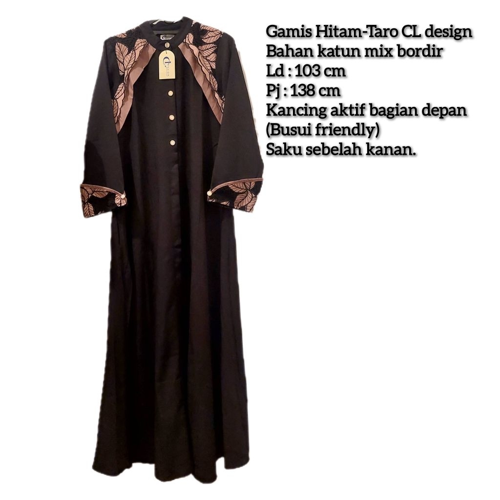 Gamis Hitam Taro Cl Design