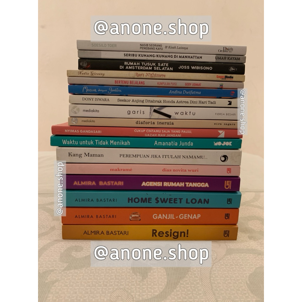 Buku Fiksi Karya Penulis Indonesia (Preloved)