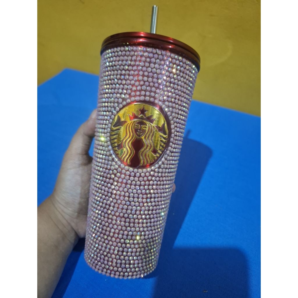 Tumbler Anti Slip Bling Bling Merah Sbux