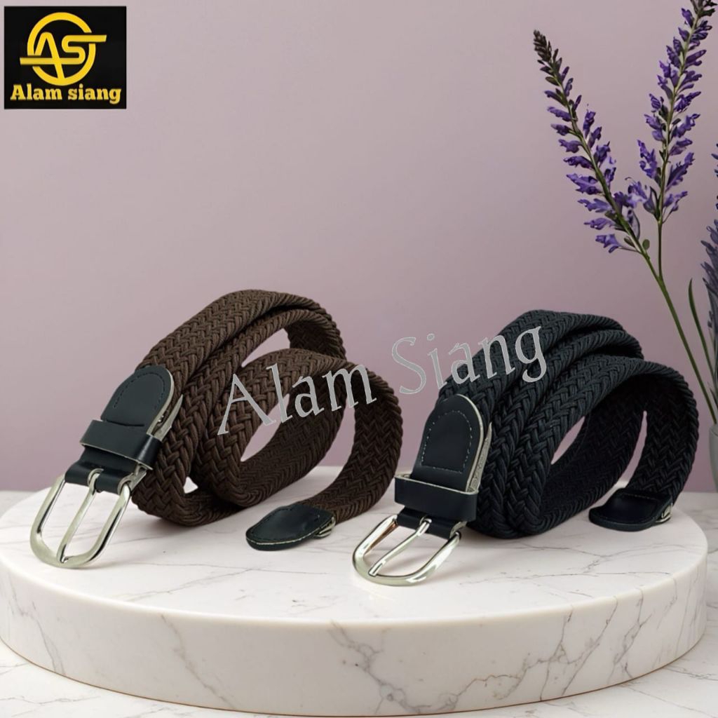 Ikat Pinggang Karet Pria Wanita Sabuk Tekstan Import