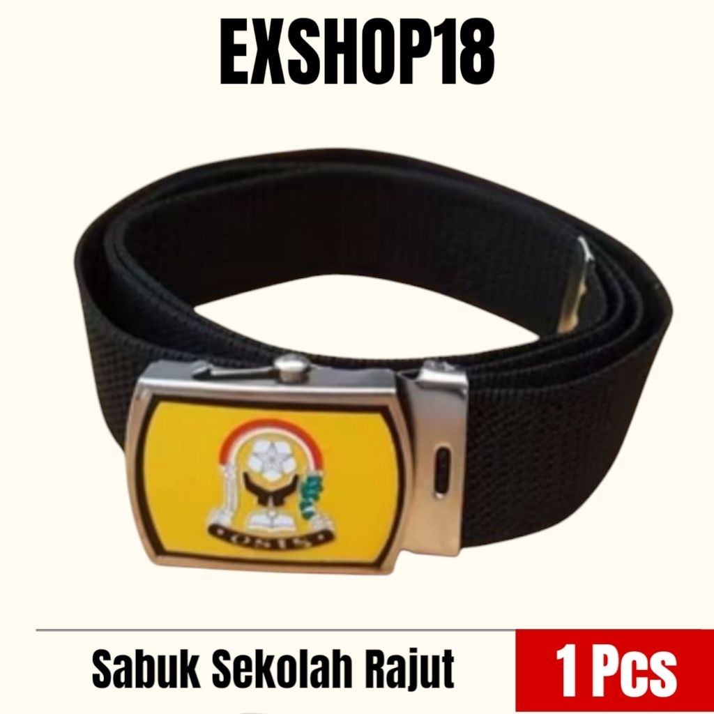 Sabuk SMP Rajut (Nylon) / Ikat Pinggang SMP / Sabuk Sekolahan SMP Rajut