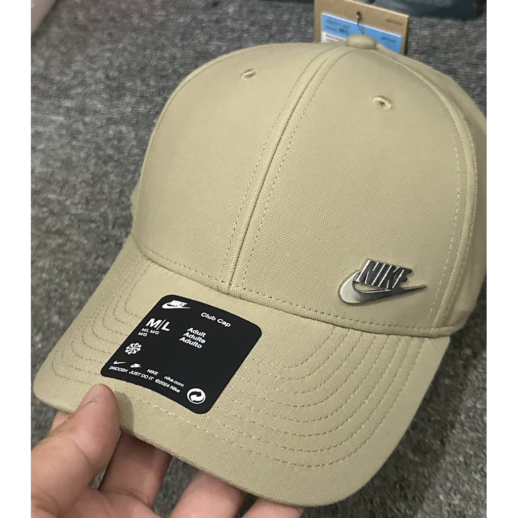 Topi Nike* Cap Metal Logo Original 100% Soft Beige (Limited)