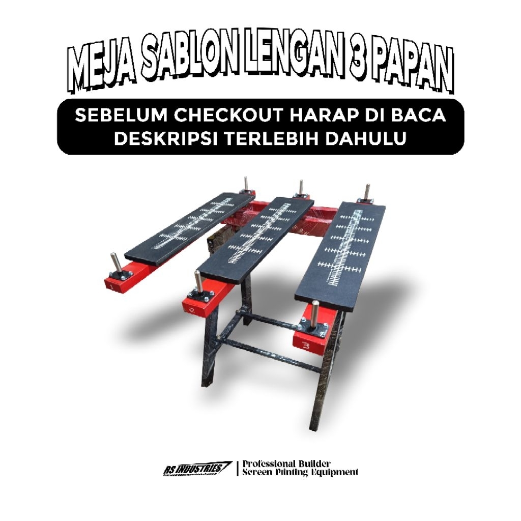 Meja Sablon Thailand untuk nyablon lengan 3 papan