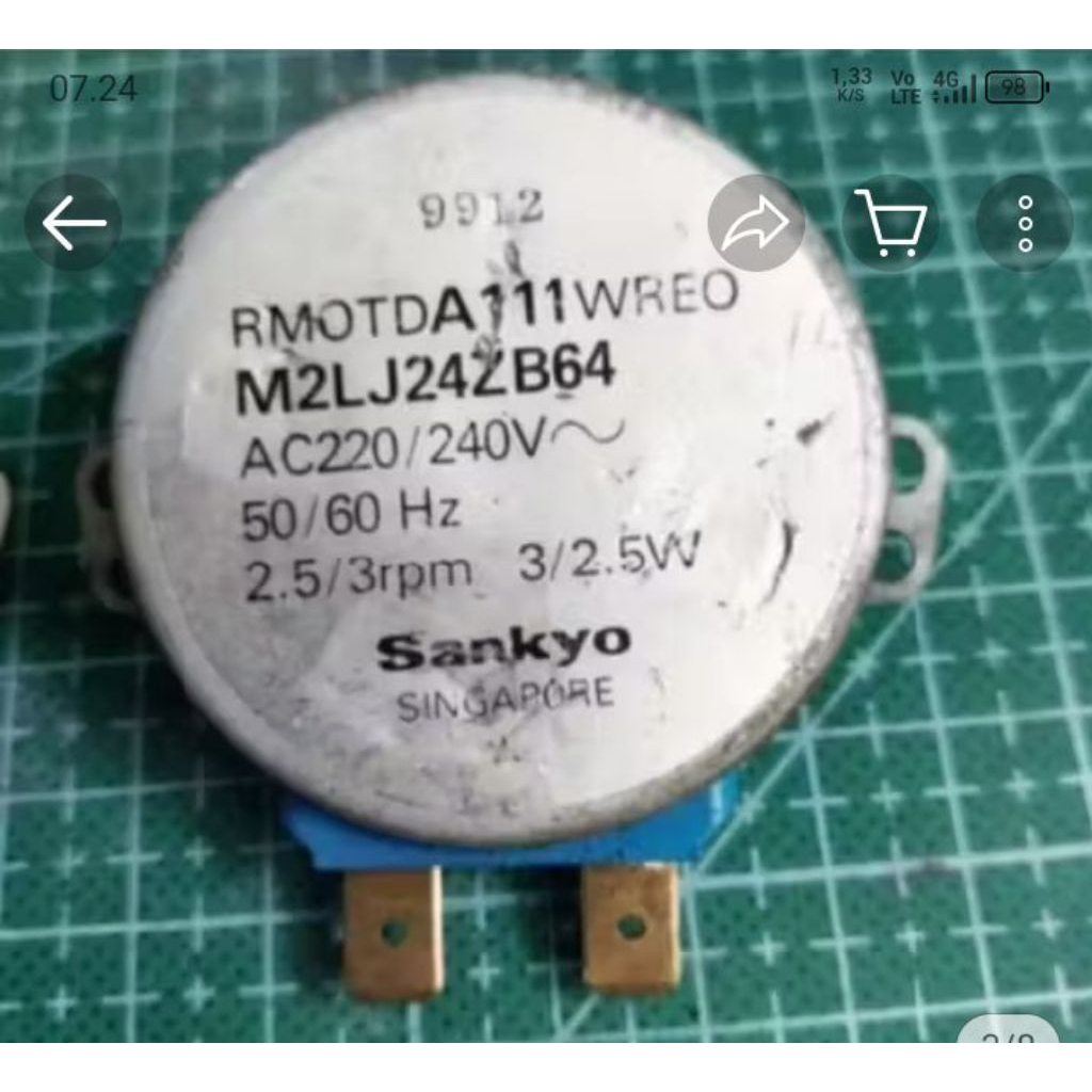 Dinamo gearbox sinkronos AC 220v -3 rpm low rpm torsi kuat