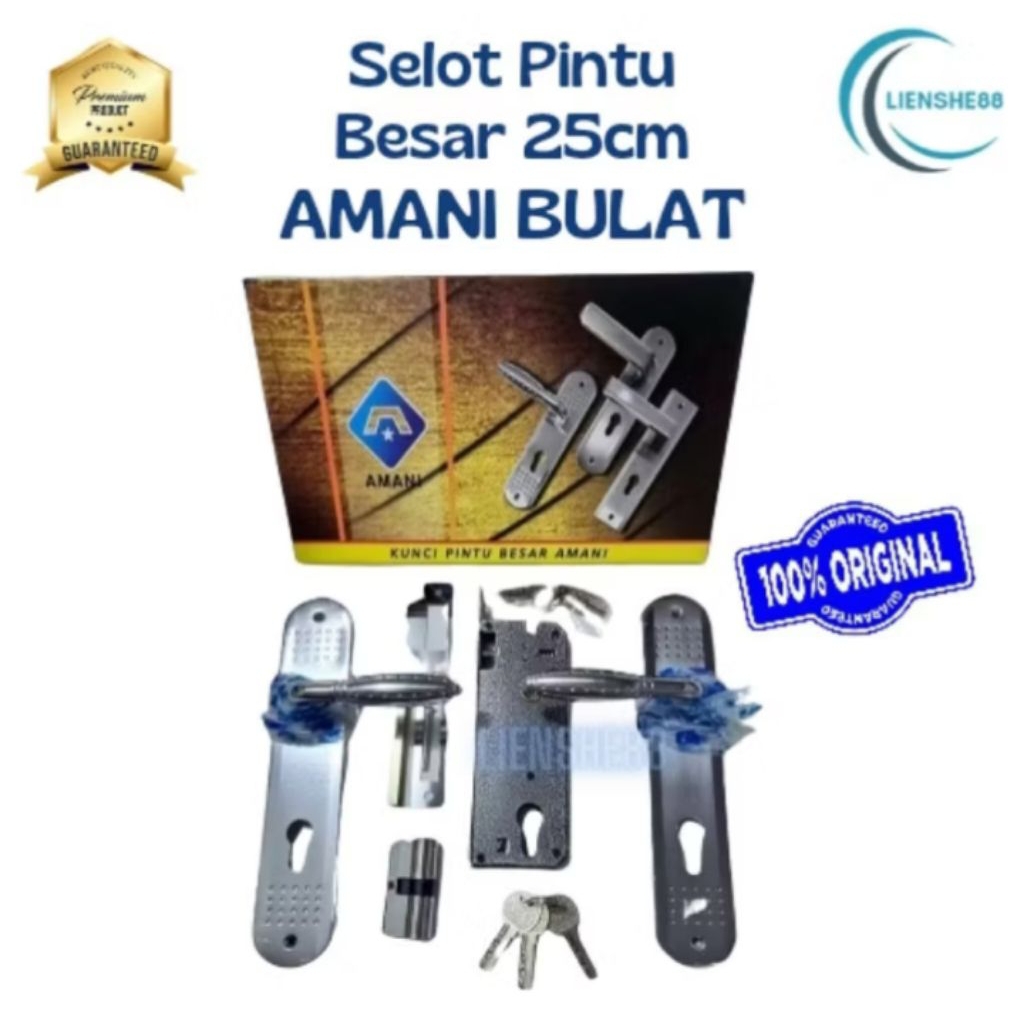 Slot Besar / Kunci Pintu Besar Wanly/AMANI BABET Bulat Jagung Sn
