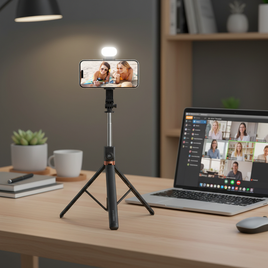 Tongsis Tripod Bluetooth 1.7 Meter + LED | Selfie Stick Tripod HP dengan Remote