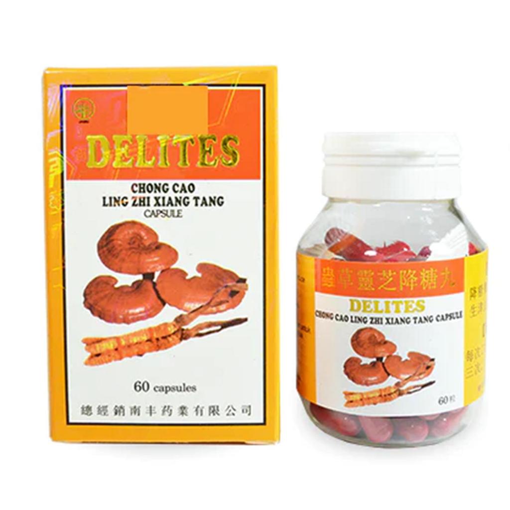 DELITES CHONG Cao Ling Zhi Xiang Tang 60s Meringankan Kencing Manis Herba 60 Kapsul