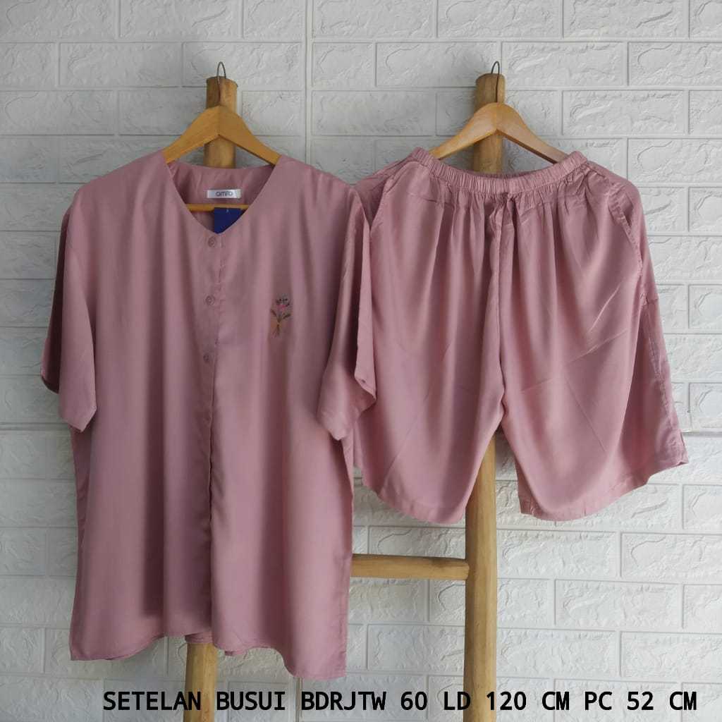 One Set Rayon Twill AMRO Jumbo Lengan Pendek Celana Pendek (BDRJTW)