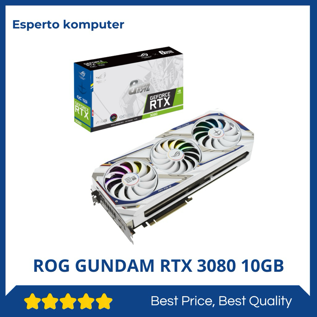 VGA ASUS ROG RTX 3080 10GB GDDR6X GUNDAM EDITION WHITE Fullset Normal Tested