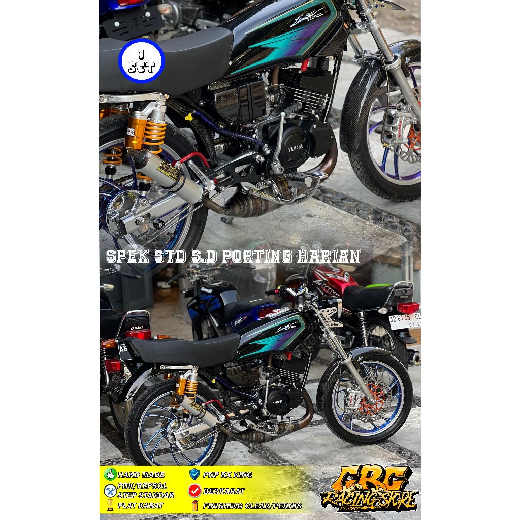 KNALPOT RACING CRC RX KING SCORPIO PDK REPSOL SEMI GARAPAN KOREK HARIAN