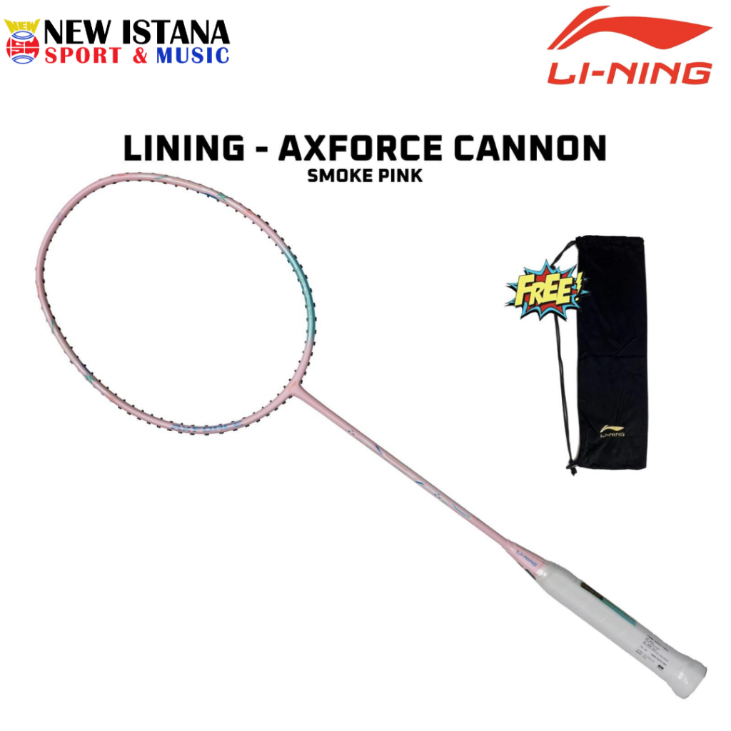 Raket Badminton Lining Axforce Cannon Smoke Pink