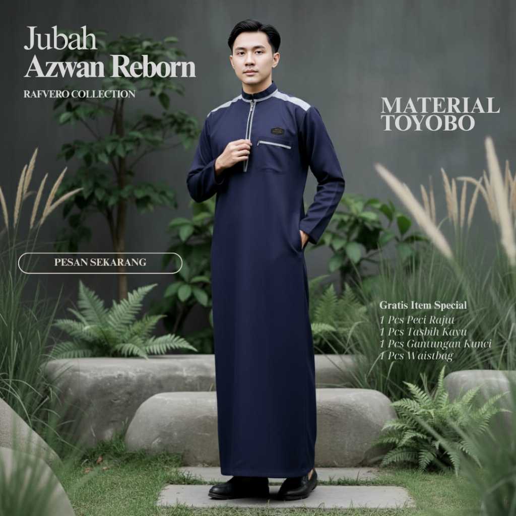 RAFVERO COLLECTION - Jubah Pria Azwan ORIGINAL RAFVERO Bahan TOYOBO PREMIUM - Jubah  Terbaru