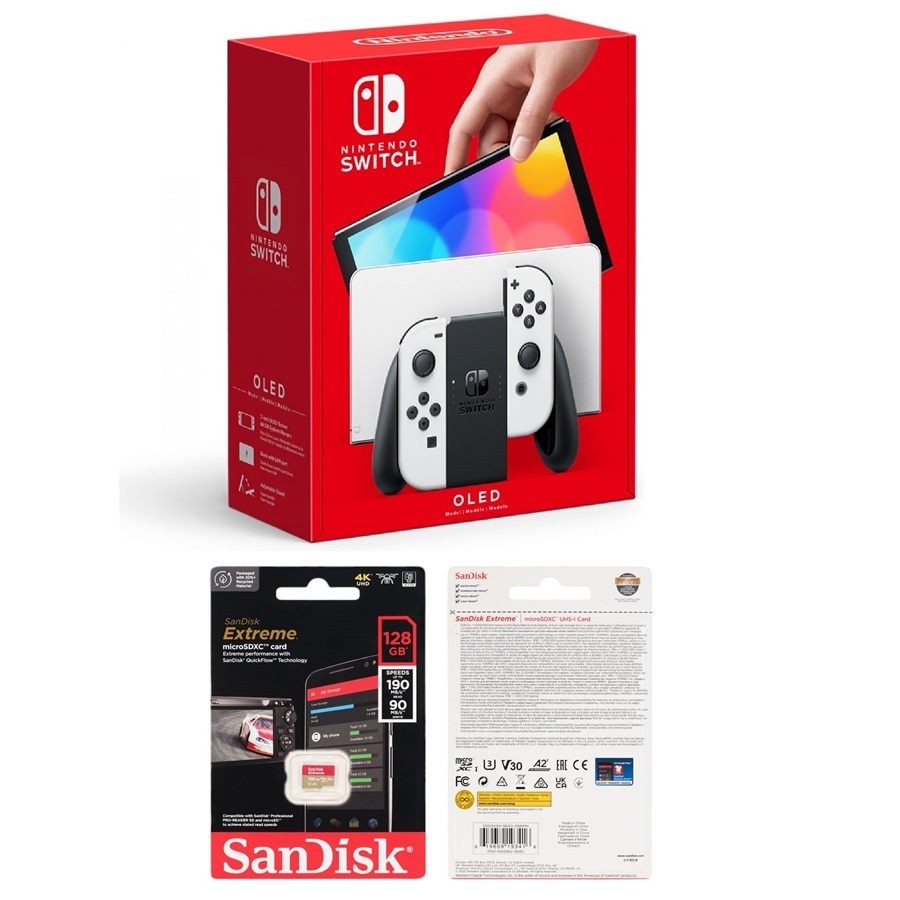 Nintendo Switch Oled White HEG v3 1TB 512GB 256GB 128GB Full Games Cfw