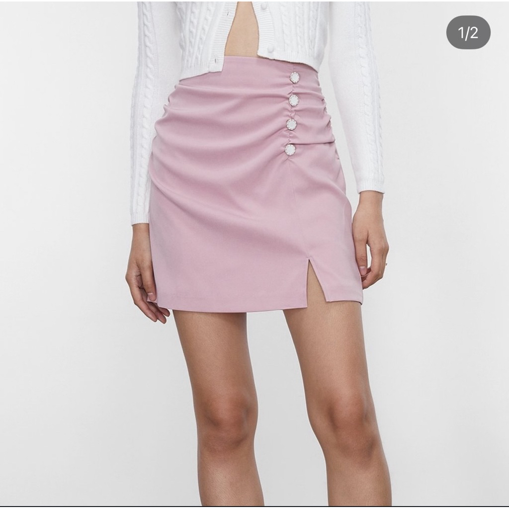 pomelo button skirt