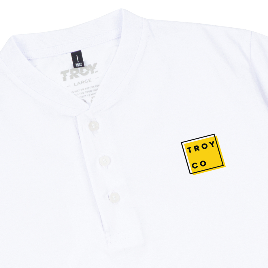 Troy Company Baju Koko Pria Putih Lengan Pendek Kerah Shanghai Yellow Box KKD 2463