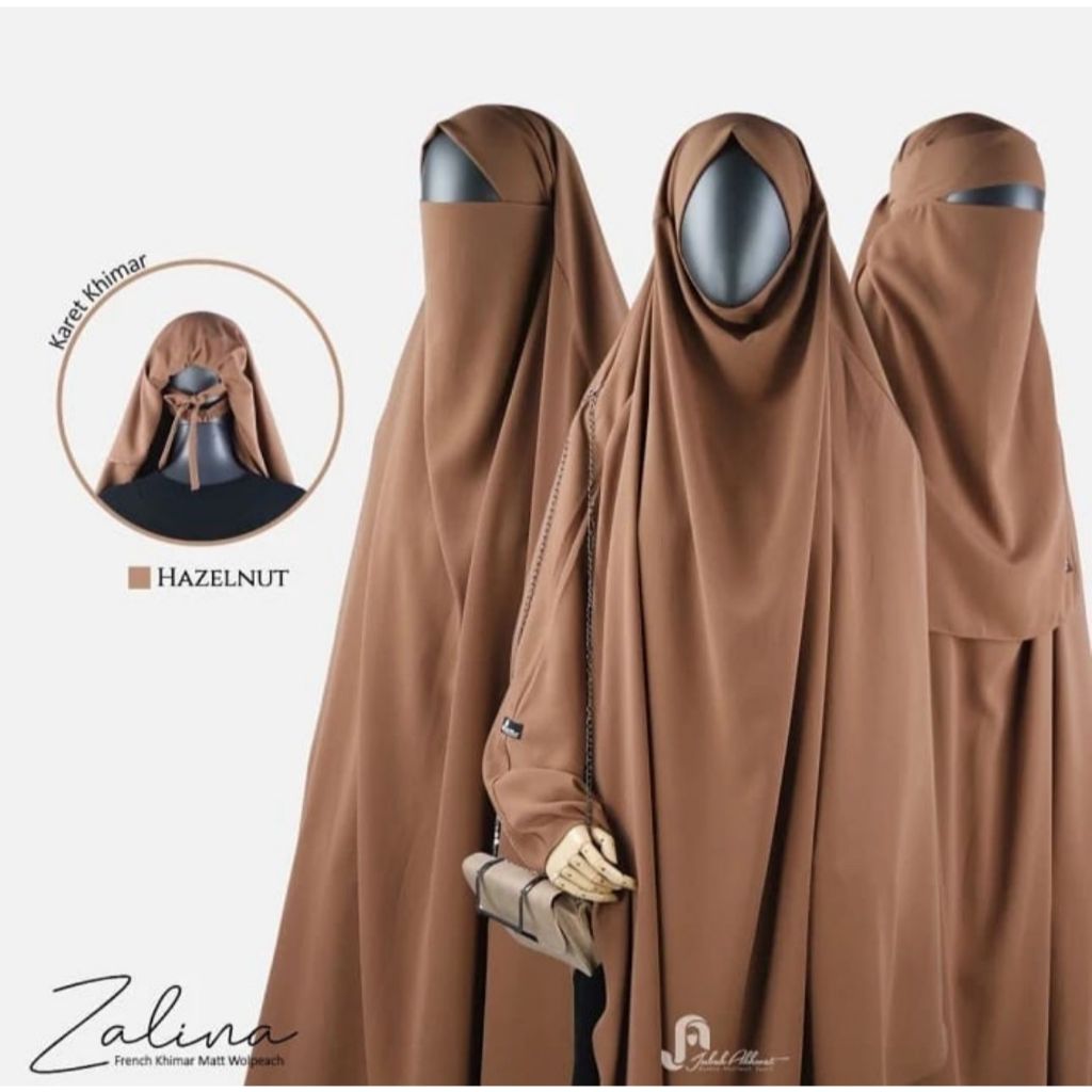 Jubah Akhwat Zalina Hijab cadar basic syari Hazelnut