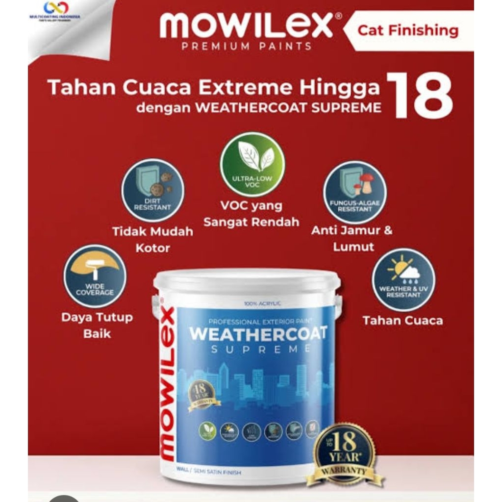 Mowilex Weathercoat Supreme Exterior 20ltr 1501 White