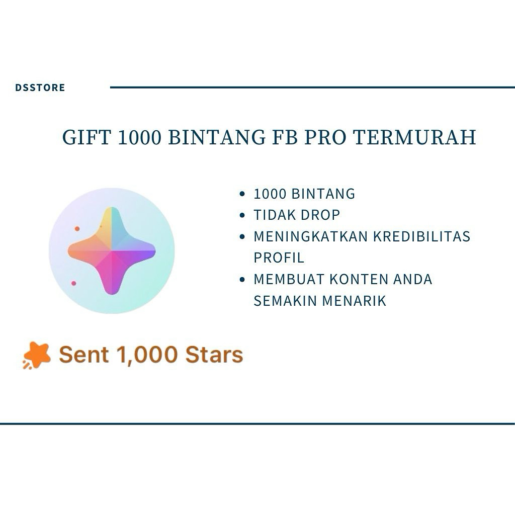GIFT 1000 BINTANG FB PRO TERMURAH 100%