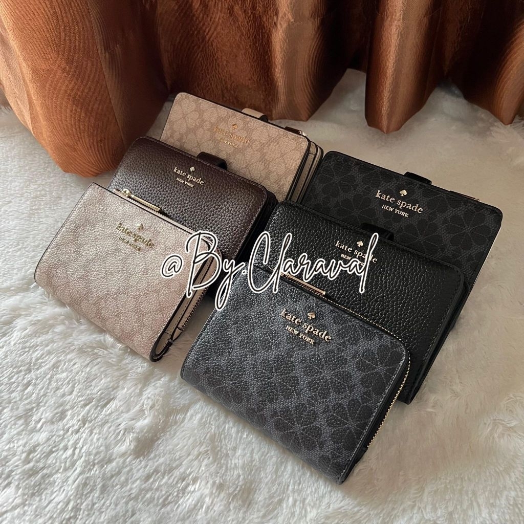 KS Spade Flower Medium Bifold Wallet / Spade Small L-Zip Wallet / Dompet KS Lena Medium Bifold Walle