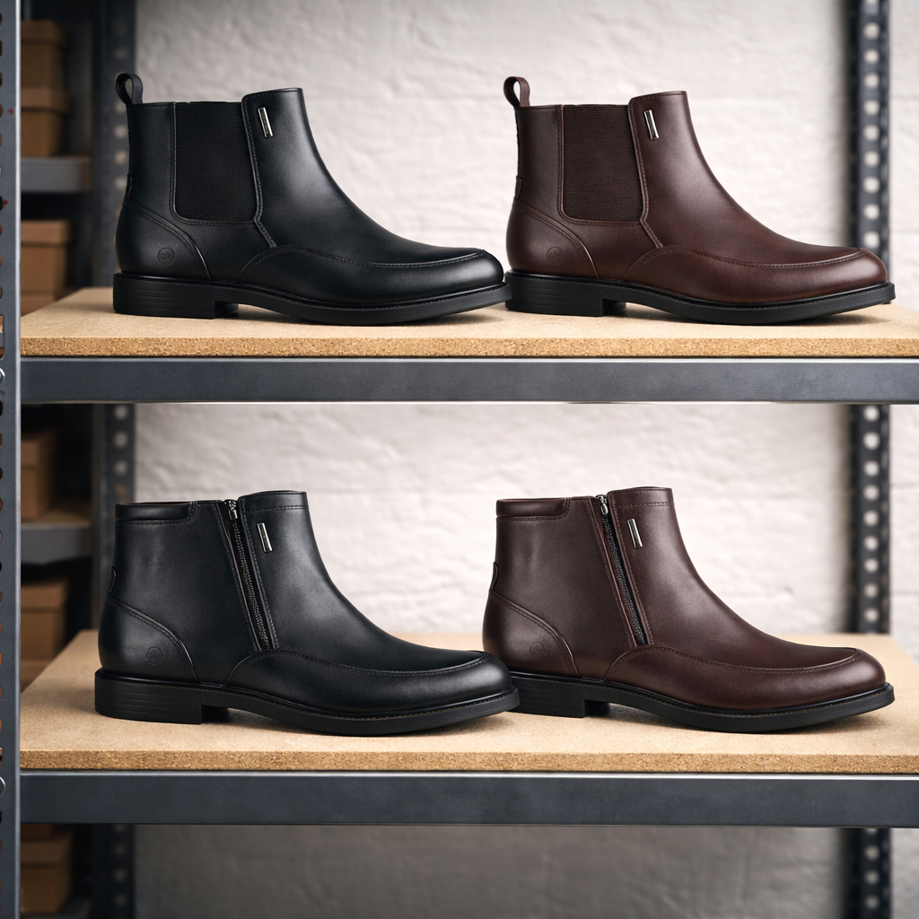 HM003 SEPATU BOOT KULIT HUSH PUPPIES PRIA KERJA KANTOR BRANDED ORIGINAL HITAM