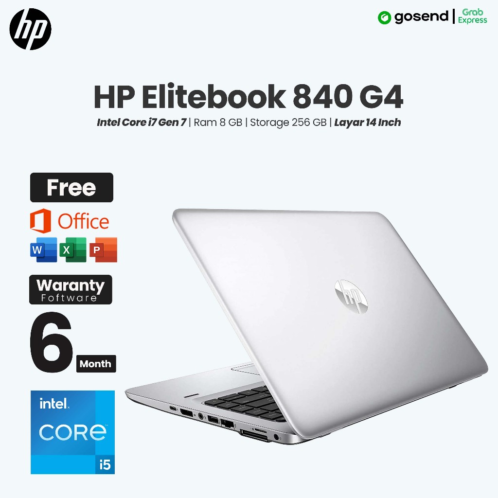 Laptop HP Elitebook 840 G4 Core i7 Gen 7 Ram 16 GB SSD 512 GB layar 14 Inch