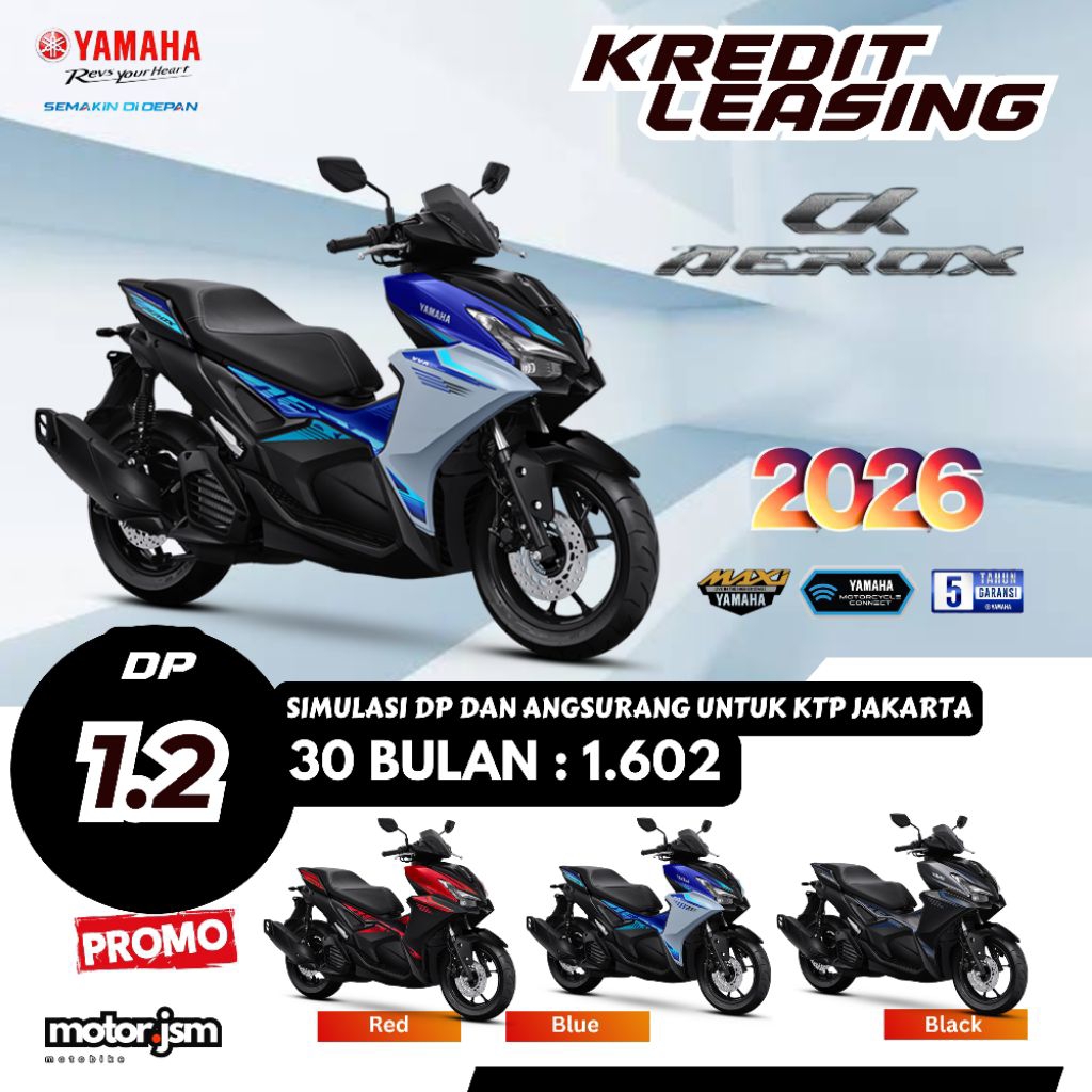 DP Motor Yamaha Aerox Alpha Standard Kredit Leasing Jakarta Bekasi Depok Tangerang