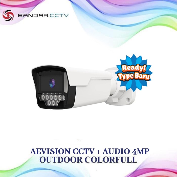Aevision IP Camera Outdoor CCTV Colorfull + audio 4MP