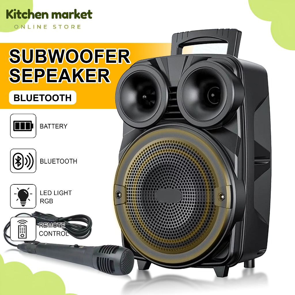 (KM)Speaker Bluetooth Microfon / Speaker Aktif Bluetooth Bonus Mic / Speaker Bluetooth Karaoke