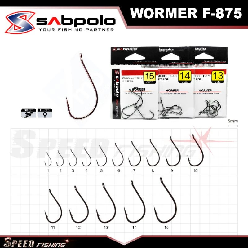 Kail Pancing Sabpolo type F-875 Wormer / F-922 Akitakitsune Berbagai pilihan ukuran