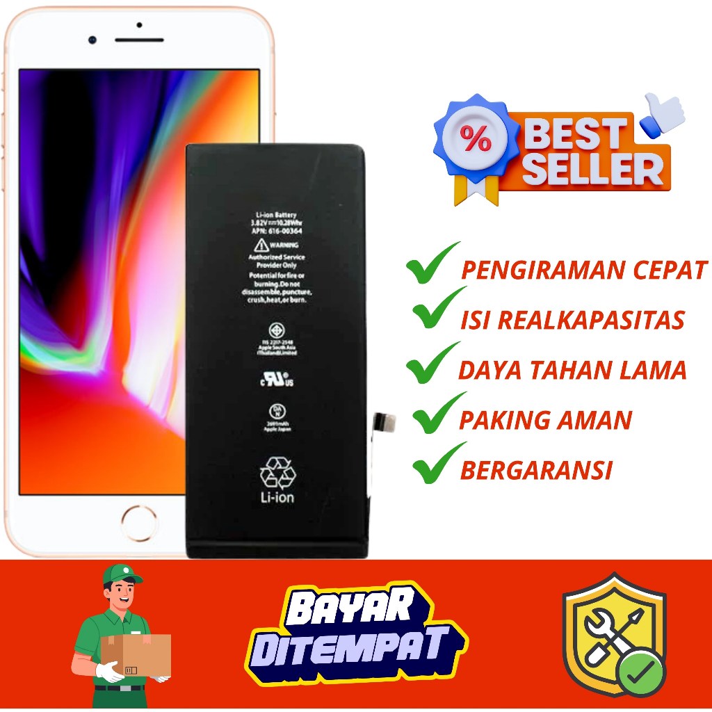 BATERAI IPONE 8 PLUS /8P/8+ ORI NEW