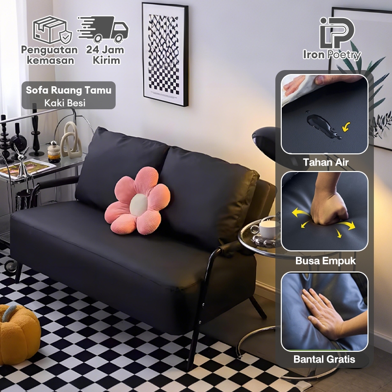 Sofa Ruang Tamu Kualitas Premium Fabric Lembut Anti Air Mudah Dibersihkan Sofa Elastic Motif Menarik