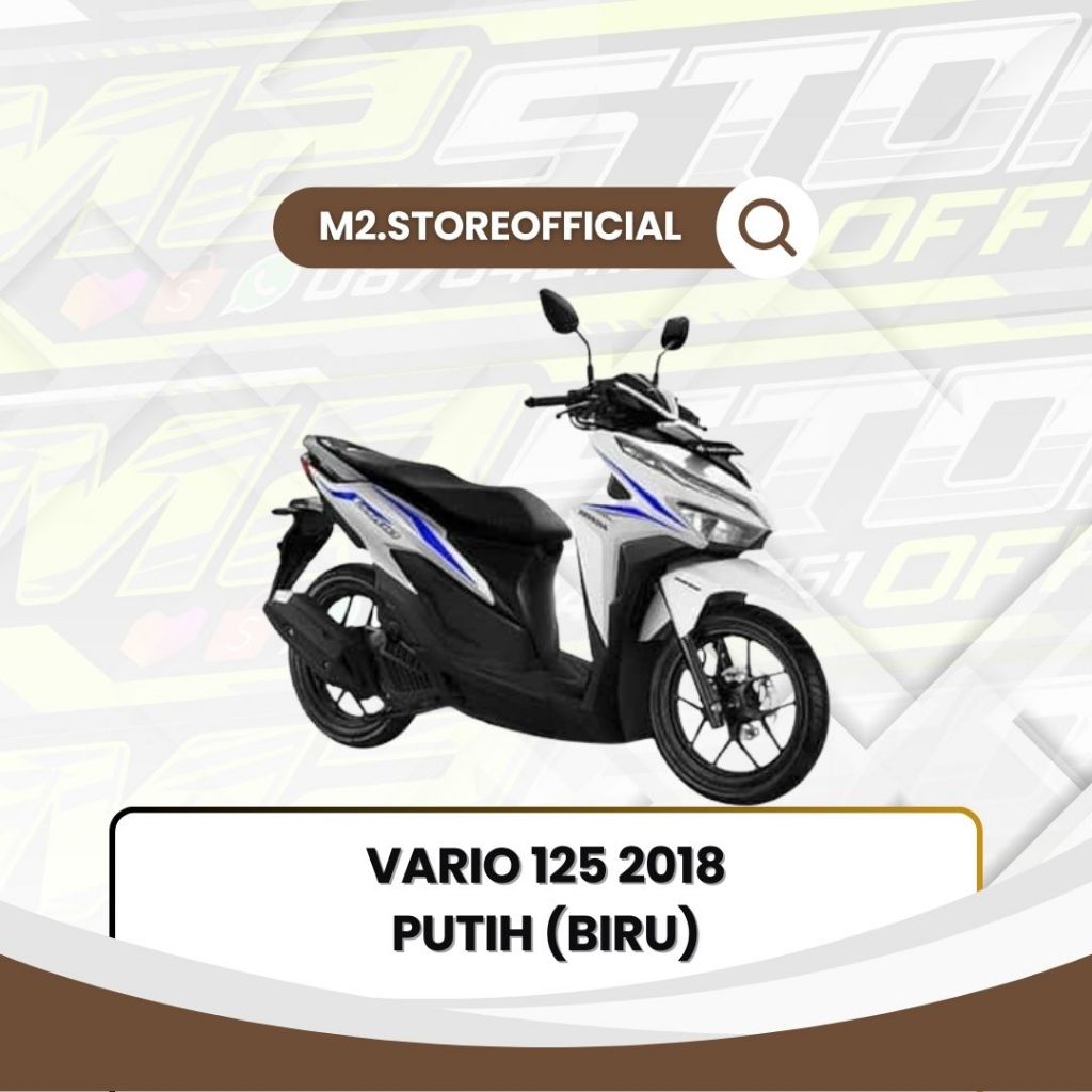 Stiker Striping Lis Les Bodi Motor Vario 125 LED Tahun 2018 2019 Putih Corak Biru