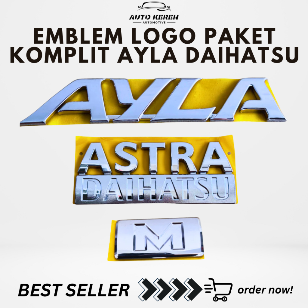 EMBLEM LOGO PAKET KOMPLIT DAIHATSU AYLA TIPE R