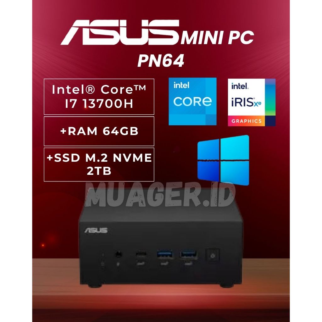 MINI PC ASUS i7 GEN 13 FULLSET WIN11 +RAM +SSD | ASUS PN64 I7-13700H