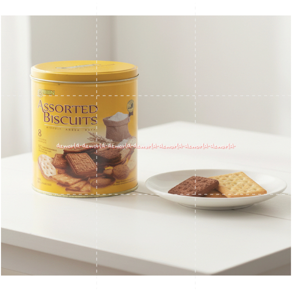 Nissin Assorted Biscuits 650gr 8 Classics Varian Biskuit Aneka Rasa Kemasan Kaleng Kuning Nisin Bisc