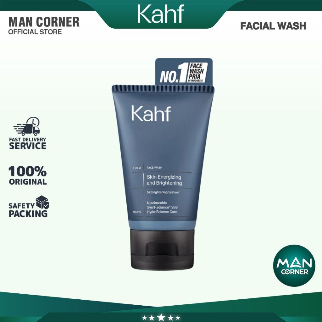 Kahf Skin Energizing and Brightening Face Wash - Pembersih Wajah Pria Cerah | Man Corner