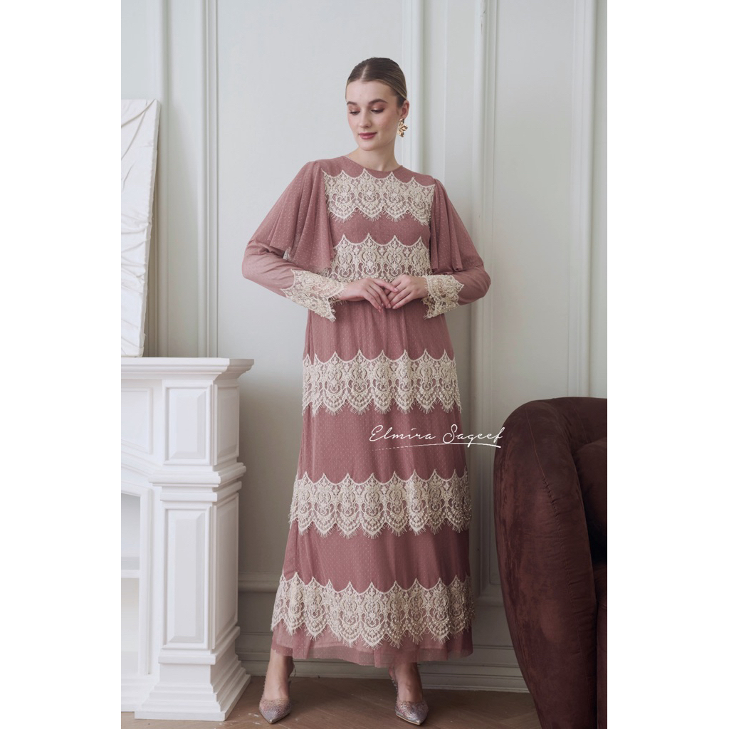 ZELINA DRESS IN CINNAMON | DRESS TULLE CHANTILY | ELMIRA SAGEEF