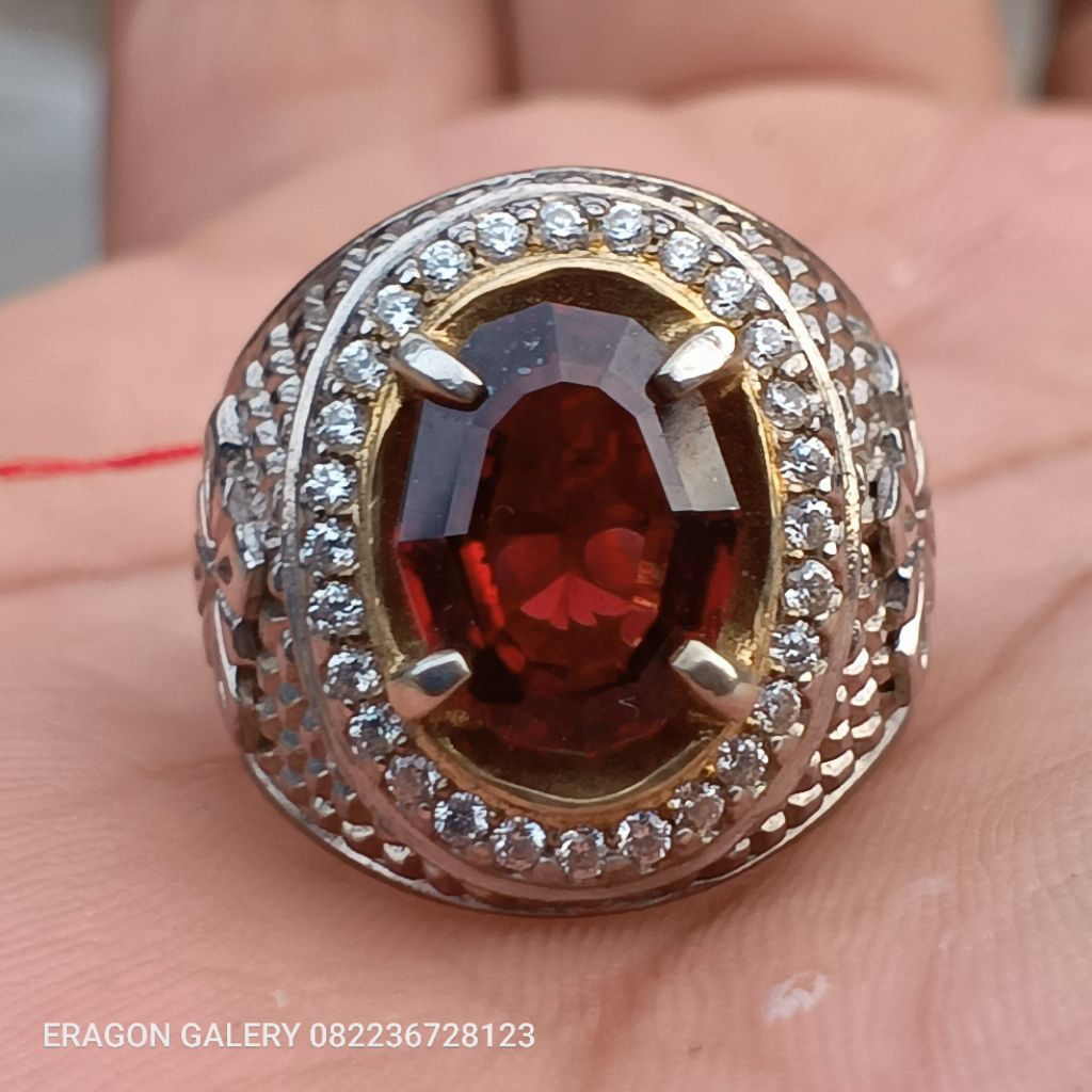 red garnet ring perak microsetting sn45