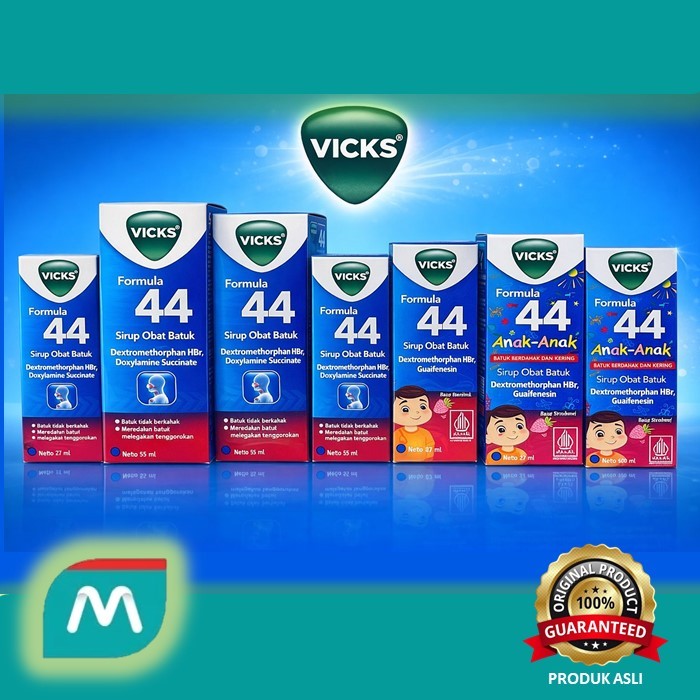 1 FLSH VICKS FORMULA 44 DEWASA/ANAK SYRUP OBAT BATUK PILEK ALL VARIAN 27ML 54ML 100ML