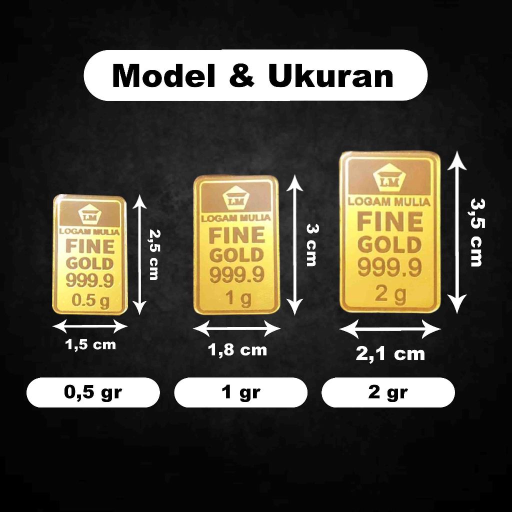 Replika Emas Antam 0,5 - 100 gram Aksesoris Mahar Akrilik Gold Logam mulia