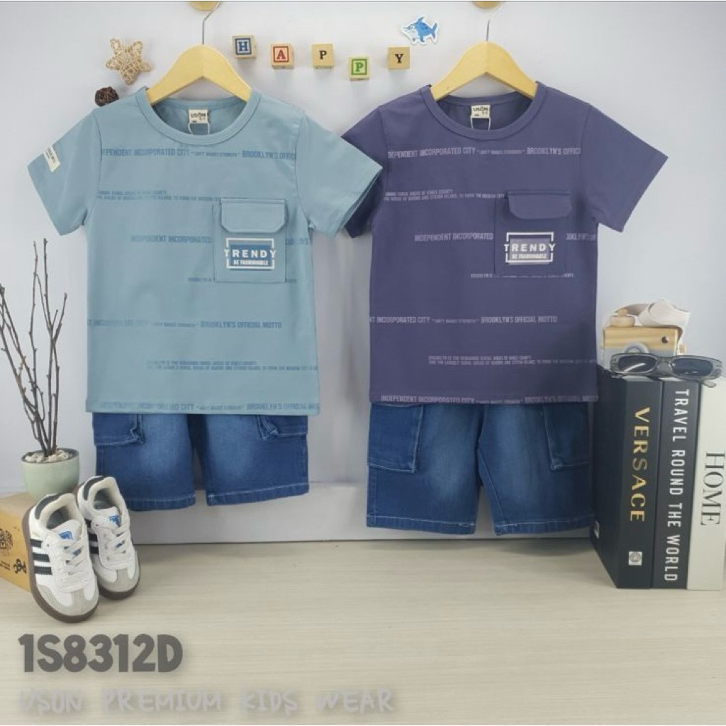 setelan anak cowok uSON 8312 cel jeans 3/4 size 140-170