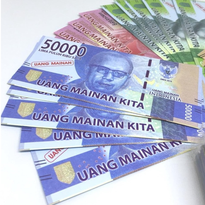 Uang monopoli | uang monopoli rupiah | mainan uang kertas paket isi 5 pack murah anak game