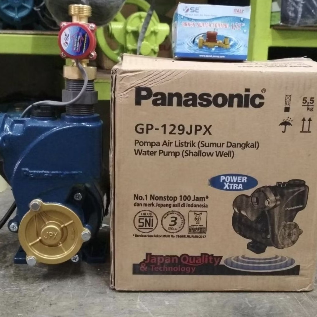 Pompa pendorong air Panasonic 125 watt otomatis flow switch