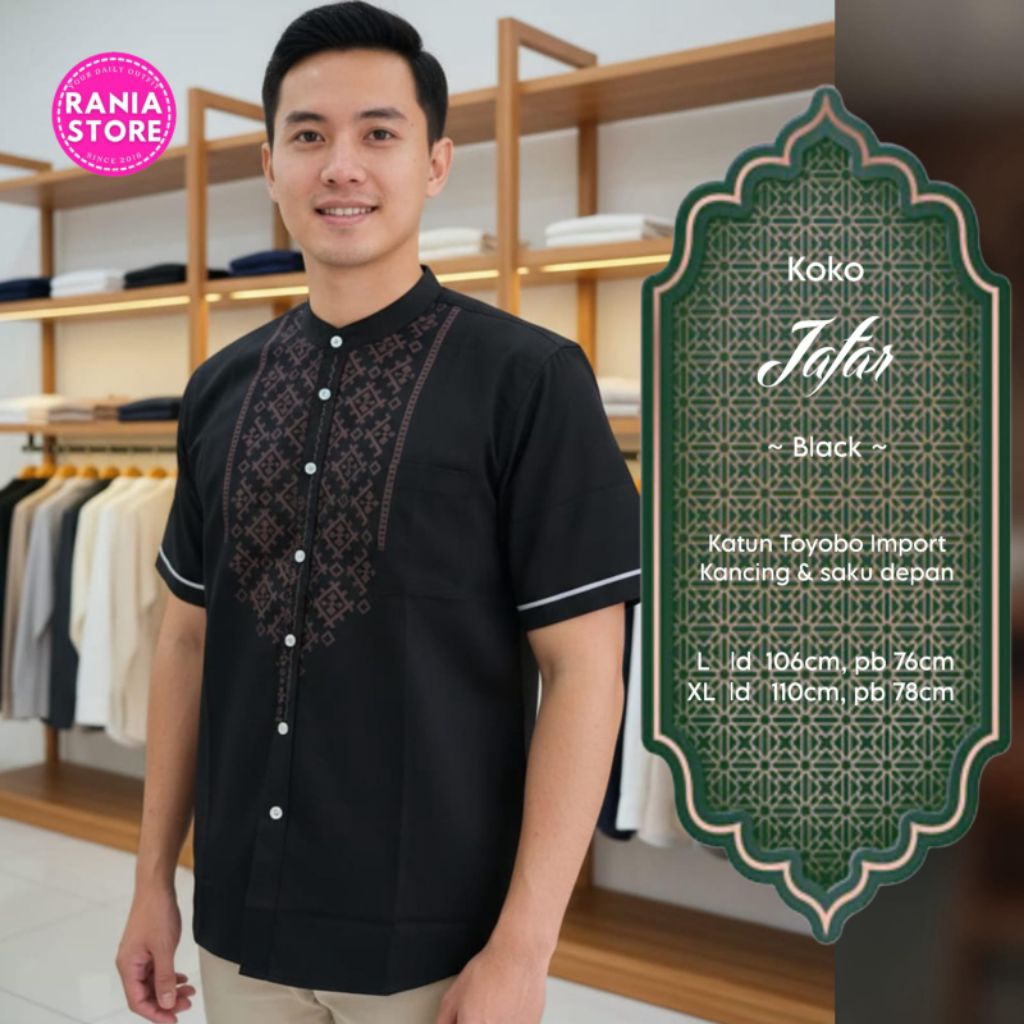 Koko Pria Lengan Pendek Jafar, Rendy, Daffa Original by Rania Store / Koko Pria PREMIUM BEST SELLER