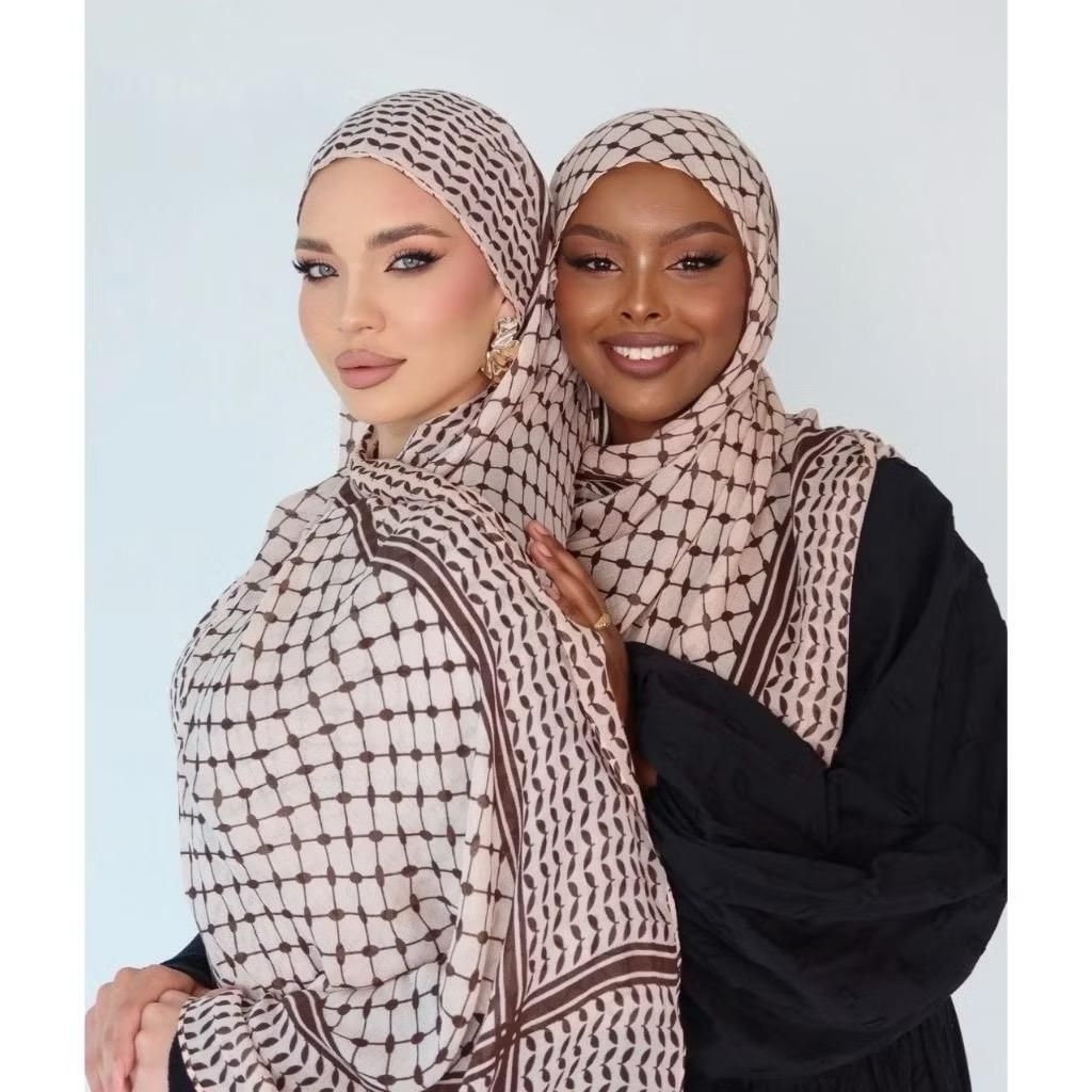 AMORE - PASHMINA VISCOSE KEFFIYEH PRINT WATERCOLOUR