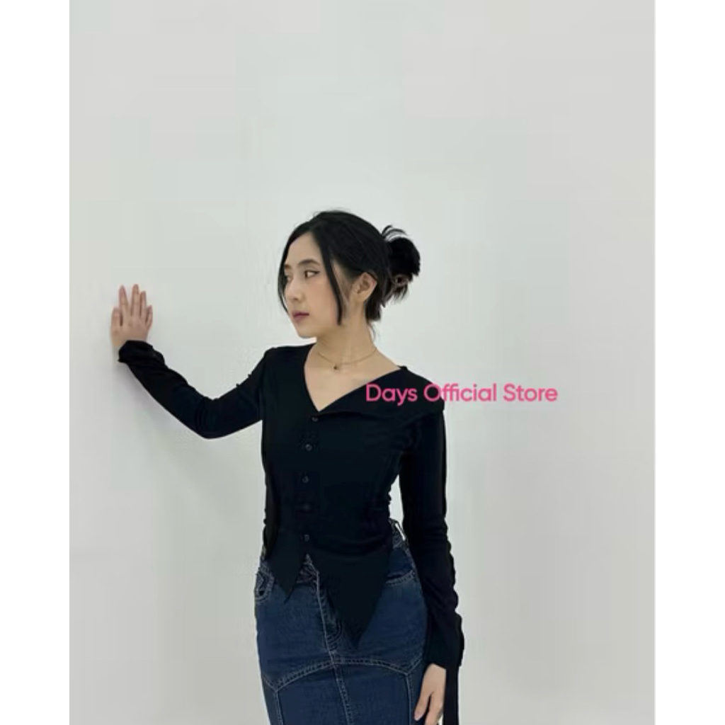 PL. Knit Premium Import Lengan Panjang Wanita - Blouse Lengan Panjang