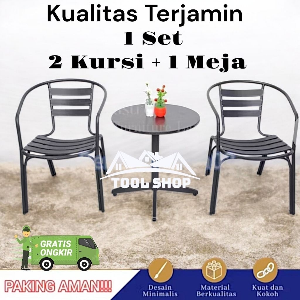 1 Set Kursi Teras / Kursi Santai Aluminium Anti Karat Bina Karya