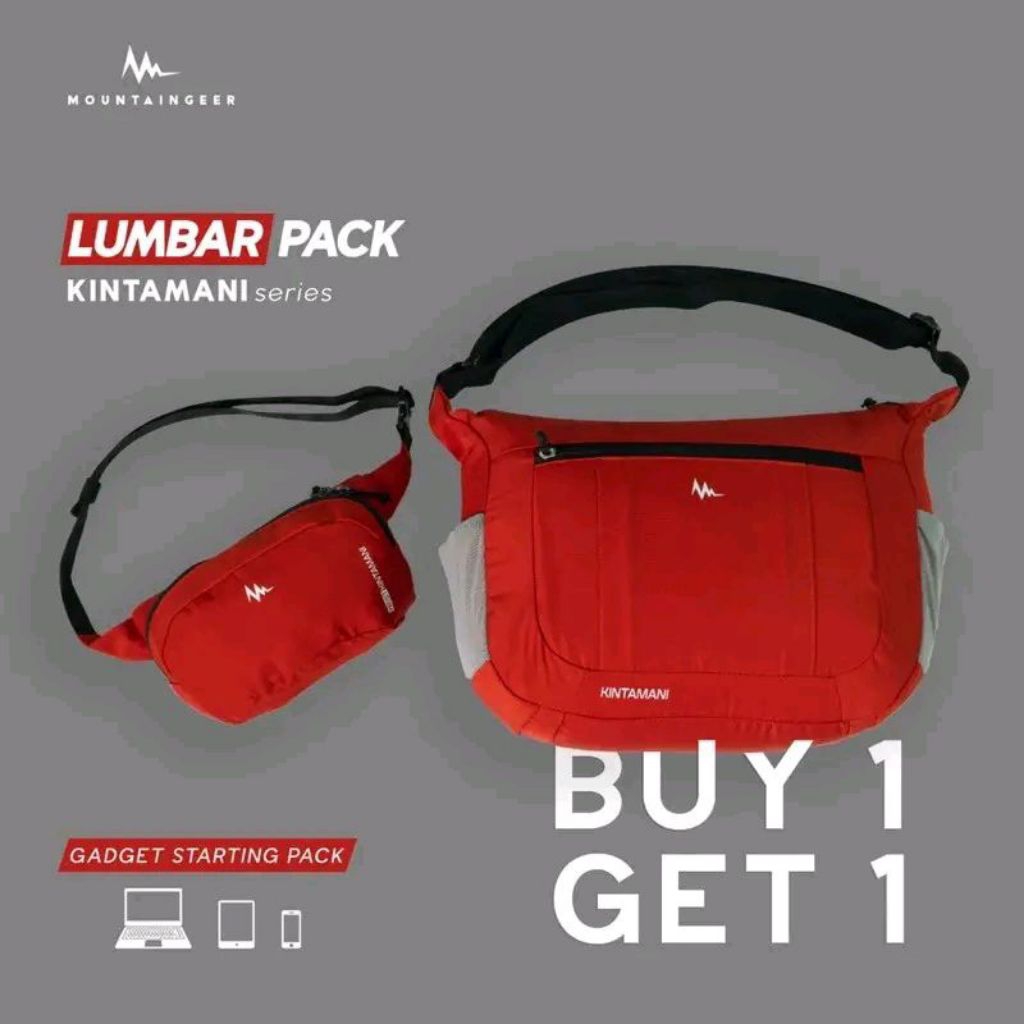 BUY 1 GET 1 slingbag bonus waistbag mountaingeer kintamani series - tas slempang waistbag 2 in 1 mou