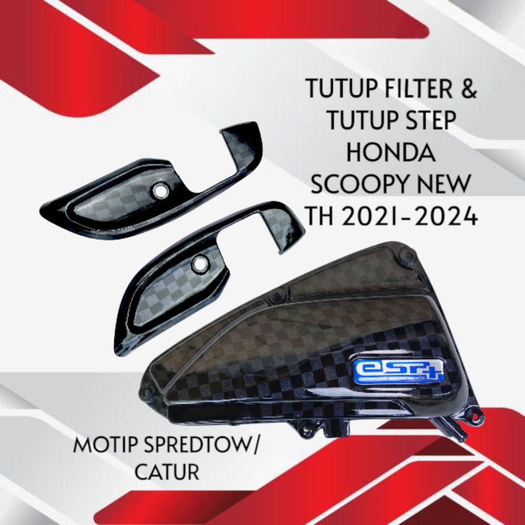 TUTUP FILTER & COVER STEP SCOOPY NEW 2021-2024 CARBON WTP MOTIP SPREDTOW/CATUR
